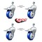 Service Caster 4 Inch Blue Polyurethane Swivel 1/2 Inch Stem Caster Set with Total Lock Brake SCC-TSTTL20S414-PPUB-BLUE-121315-4 - alternate 2